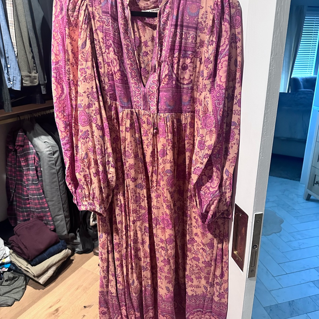 Spell & The Gypsy Collective Midi Dress In Peach/Pink (Small)